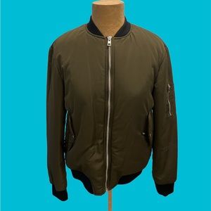 Zara Bomber Jacket Olive Green Medium
